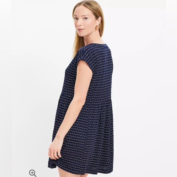 LOFT Scalloped Y Neck Swing Dress Size Small - Picture 3 of 7